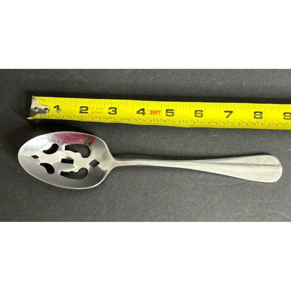 Pfaltzgraff Salisbury Satin Pierced Serving Spoon Slotted 8 1/2